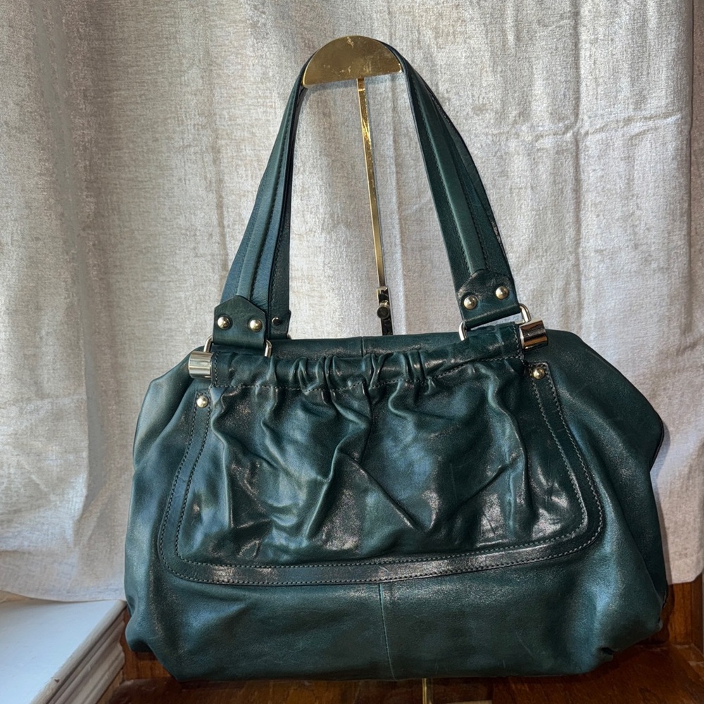 Tentazione Die Green Leather Purse Made in Italy